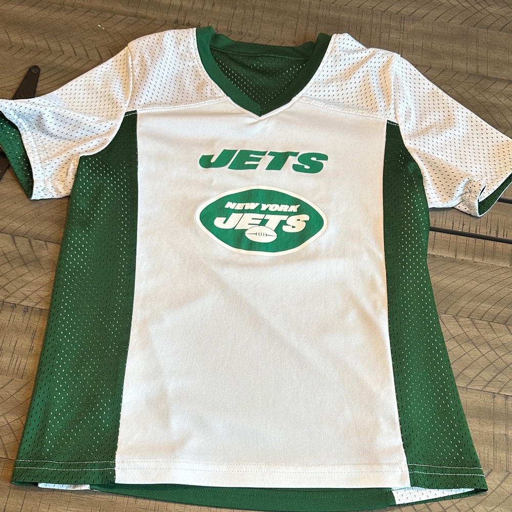NY Jets Youth M Green & White Reversible Jersey Flag Football